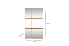 Kurci Rectangular Full Length Mirror - Antique Brass