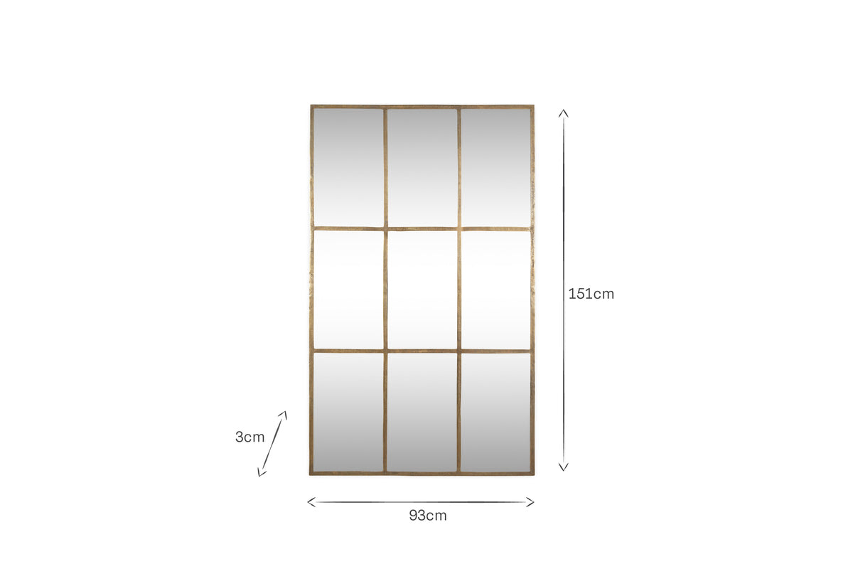 Kurci Rectangular Full Length Mirror - Antique Brass