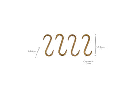 Laila Iron S-Hooks - Brass - (Set of 4)