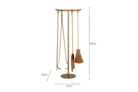 Lowada Iron Fireside Tools - Antique Brass
