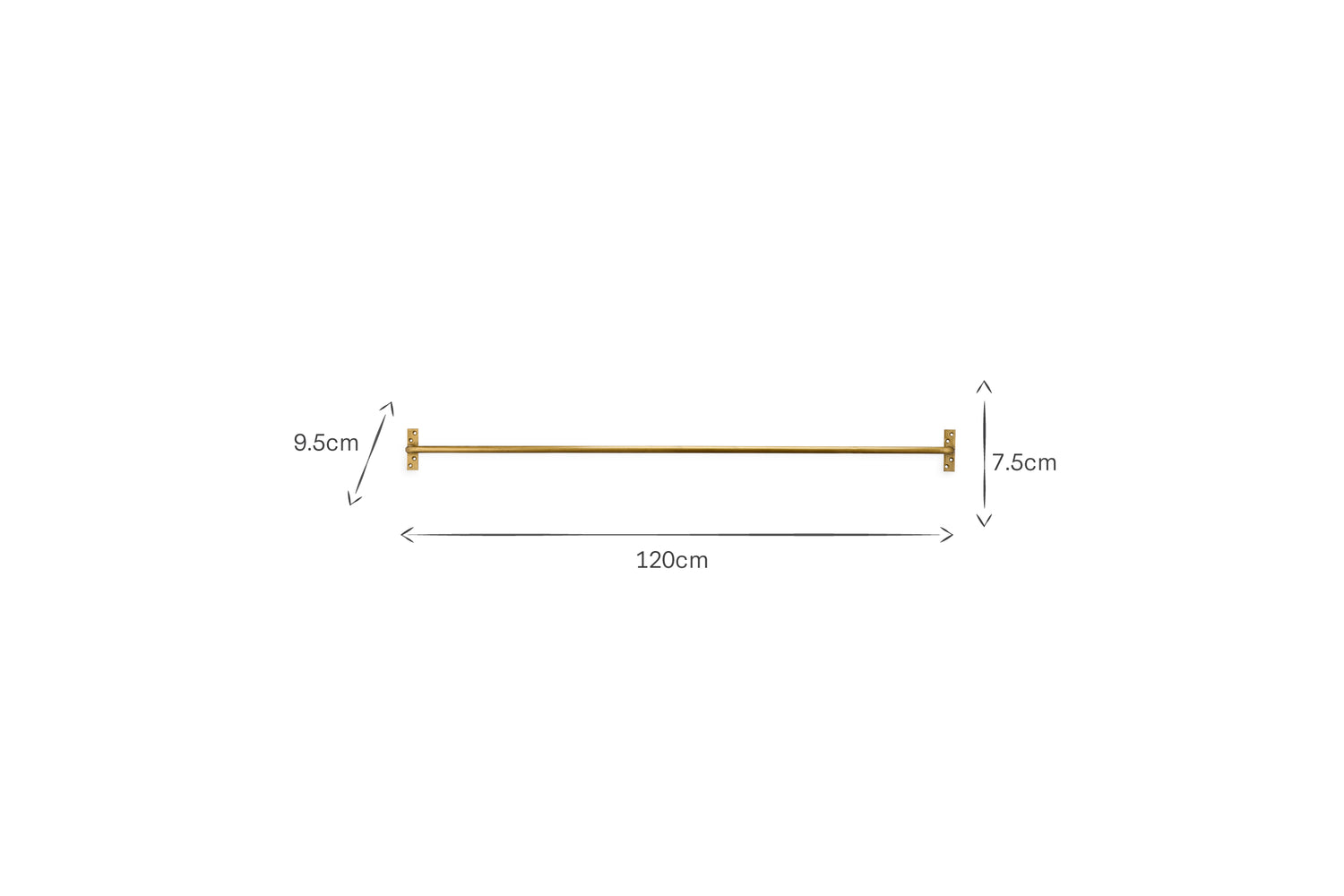 Laila Iron Hanging Rail - Brass
