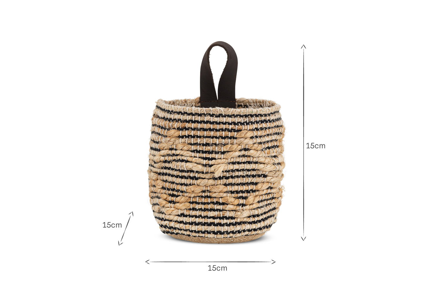 Mannu Cotton & Hemp Wall Hung Basket - Natural & Black