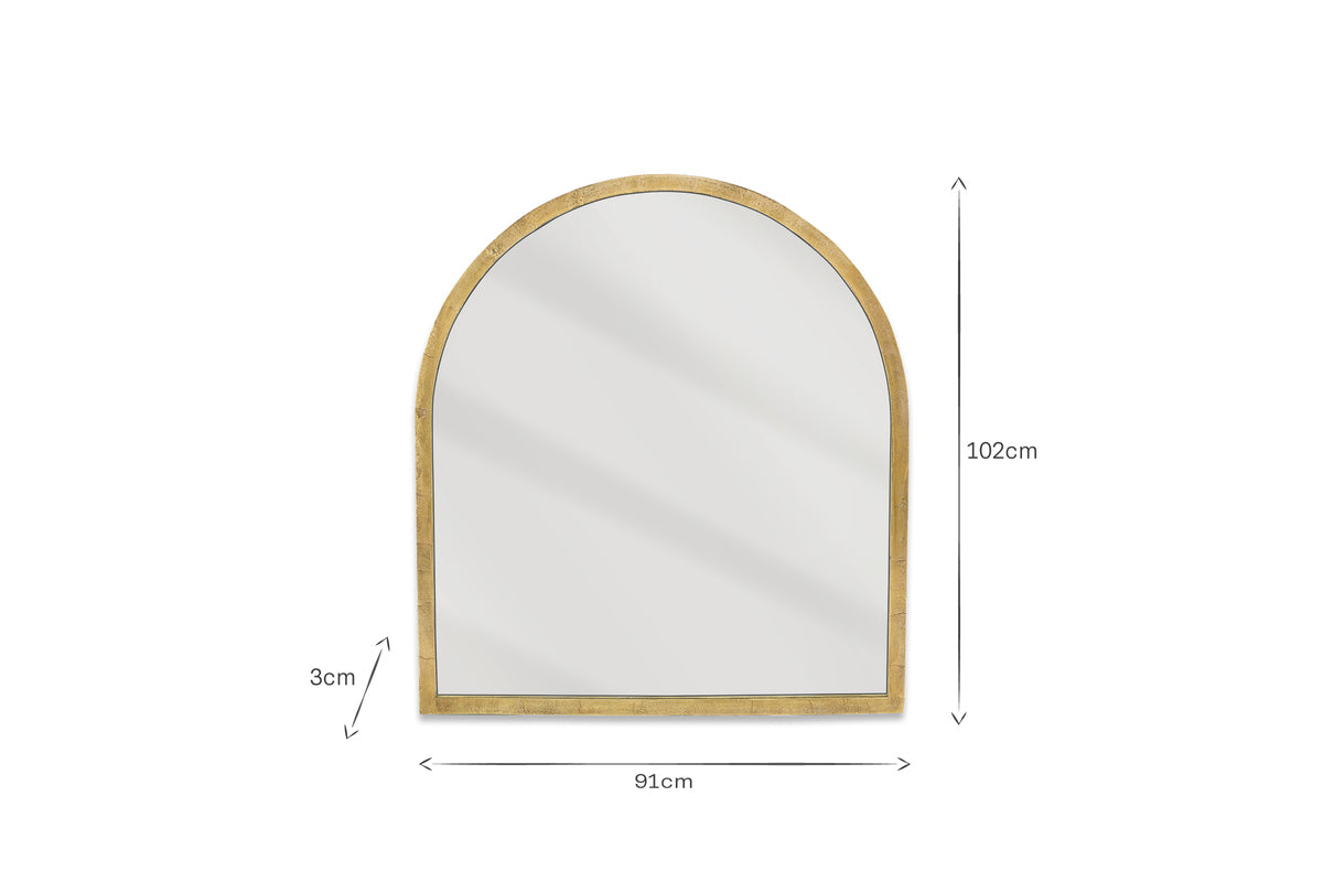 Murwara Arch Mirror - Antique Brass