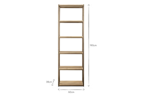 Marjori Mango Wood And Iron Standing Shelves - Narrow