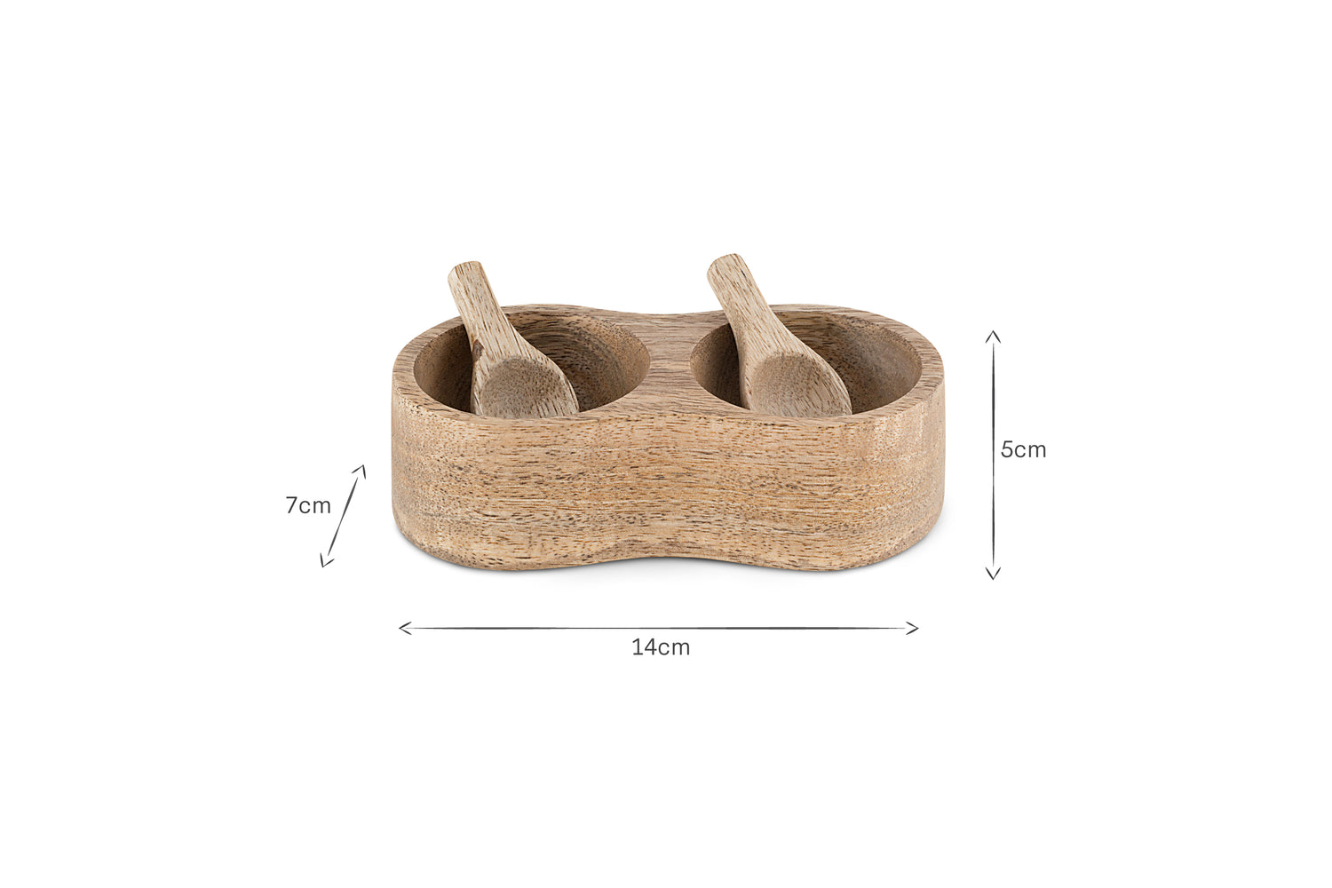 Milaku Mango Wood Salt & Pepper Server - Natural
