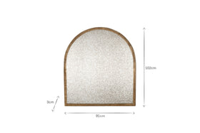 Murwara Antique Glass Arched Mirror - Antique Brass