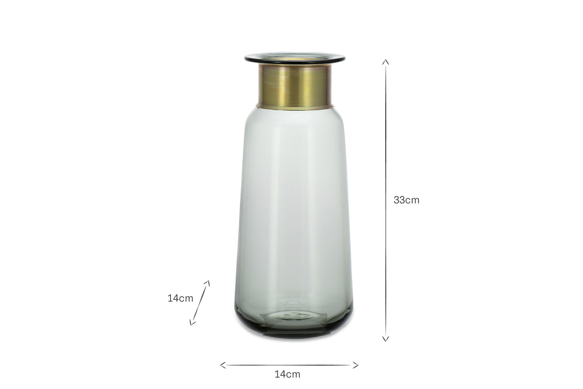 Miza Glass Vase - Smoke
