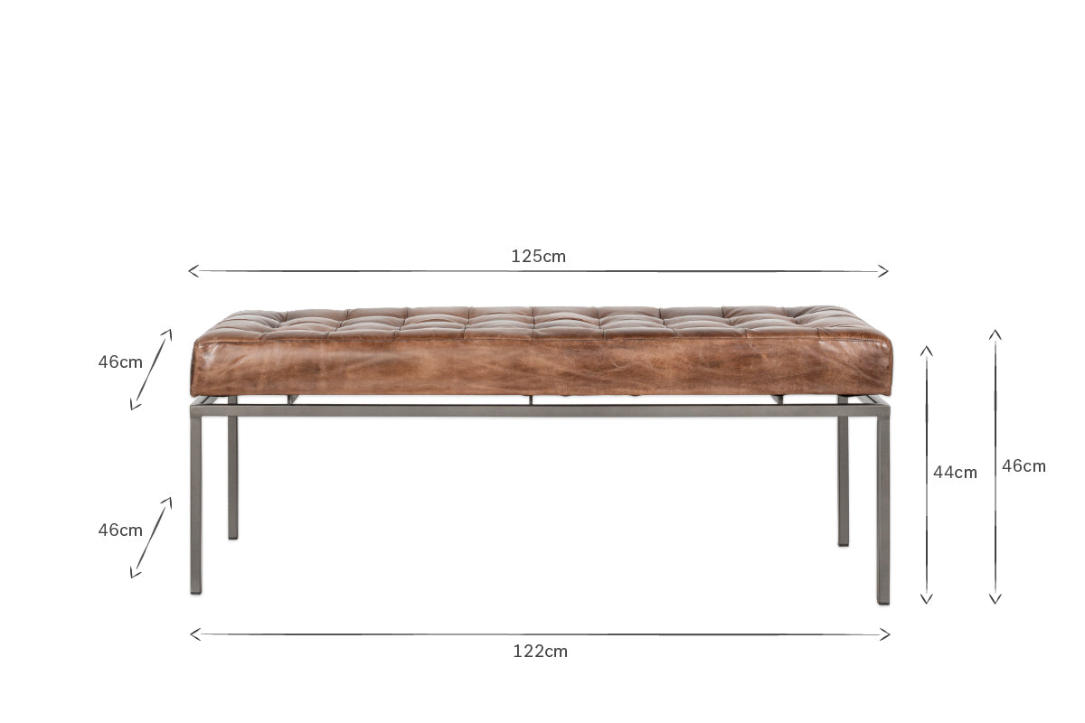 Nasan Leather Upholstered Bench