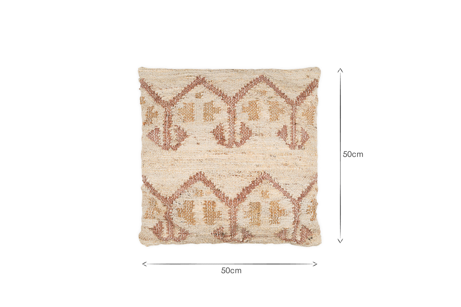 Nuvali Cotton & Jute Cushion Cover - Rust