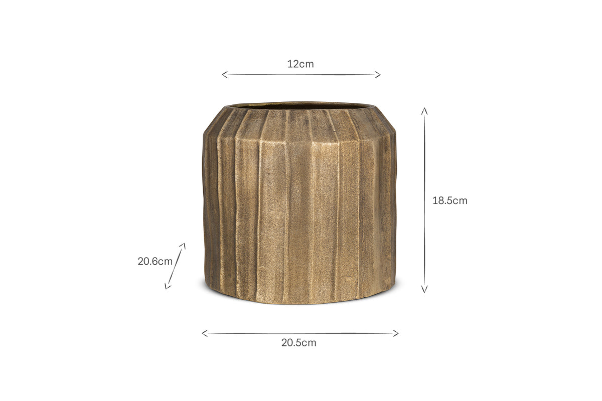 Nabara Cast Aluminium Planter - Antique Brass