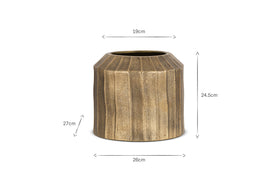 Nabara Cast Aluminium Planter - Antique Brass