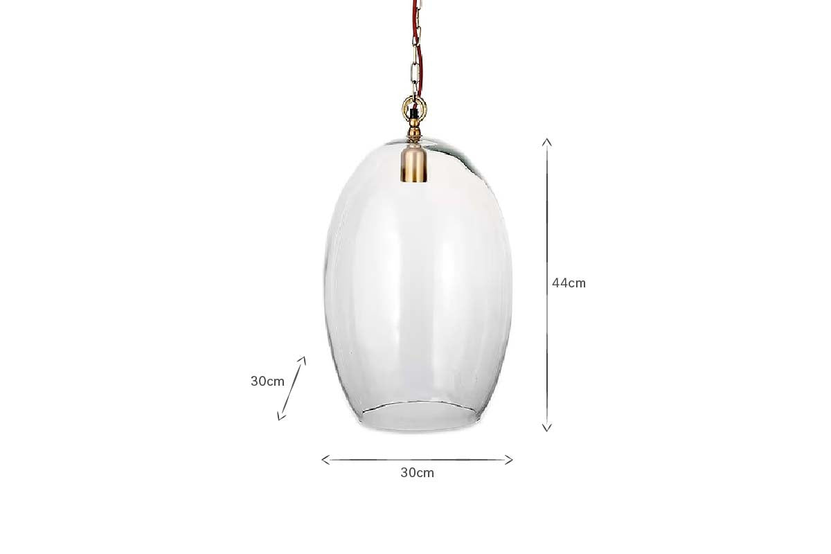 Otoro Recycled Glass Pendant - Clear - Small Oval