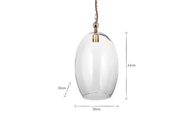 Otoro Recycled Glass Pendant - Clear - Small Oval