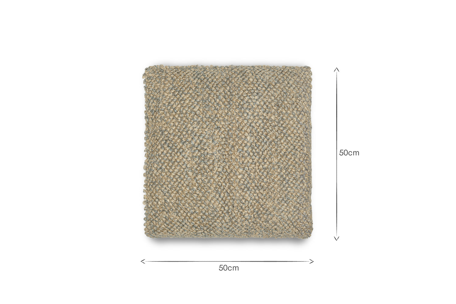 Paduna Jute & Cotton Cushion Cover - Soft Blue & Brown