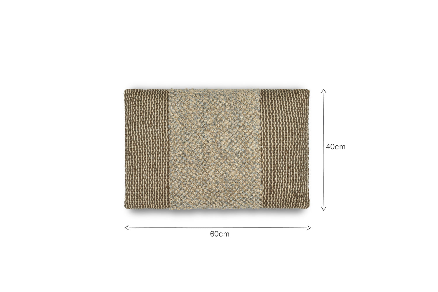 Paduna Jute & Cotton Cushion Cover - Soft Blue & Brown