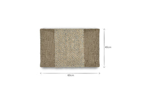 Paduna Jute & Cotton Cushion Cover - Soft Blue & Brown