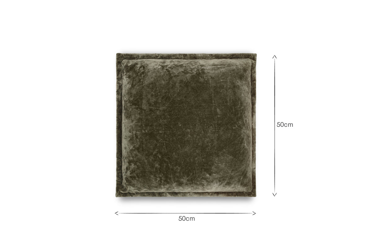 Pilani Velvet & Linen Cushion Cover - Moss