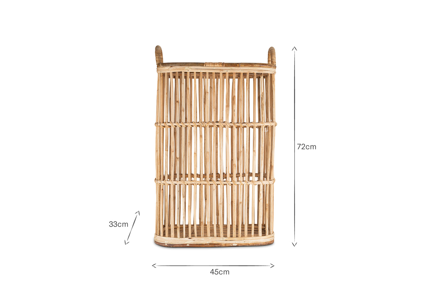 Rammi Rattan Tall Laundry Basket - Natural