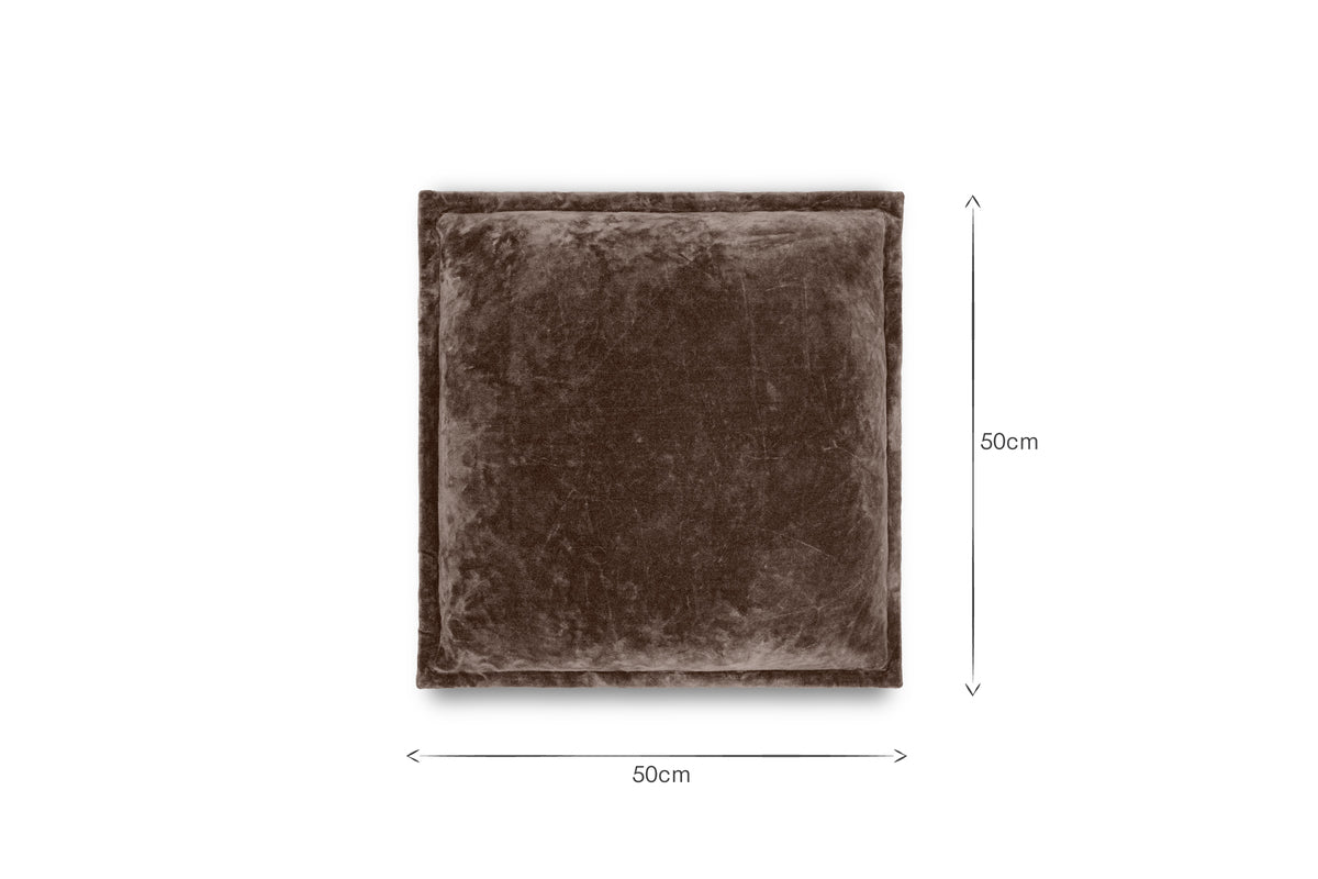 Renwal Velvet & Linen Cushion Cover - Brown