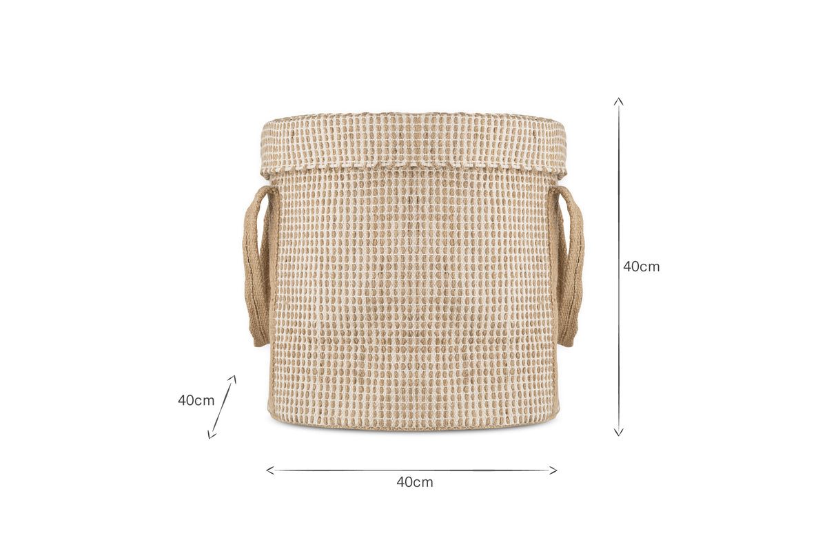 Rohia Laundry Basket - Natural & Cream