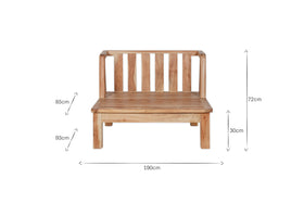 Sadhi Acacia Wood Outdoor Love Seat - Natural