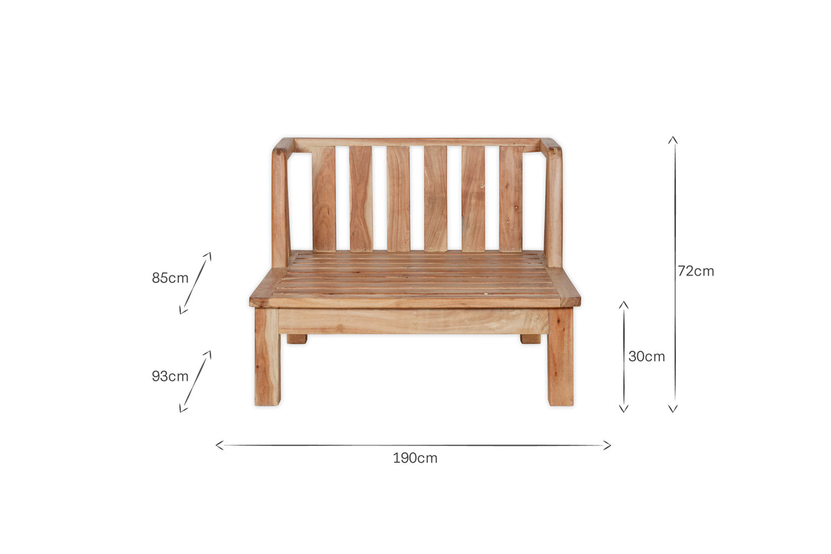 Sadhi Acacia Wood Outdoor Love Seat - Natural
