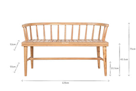 Tipu Acacia Wood Bench