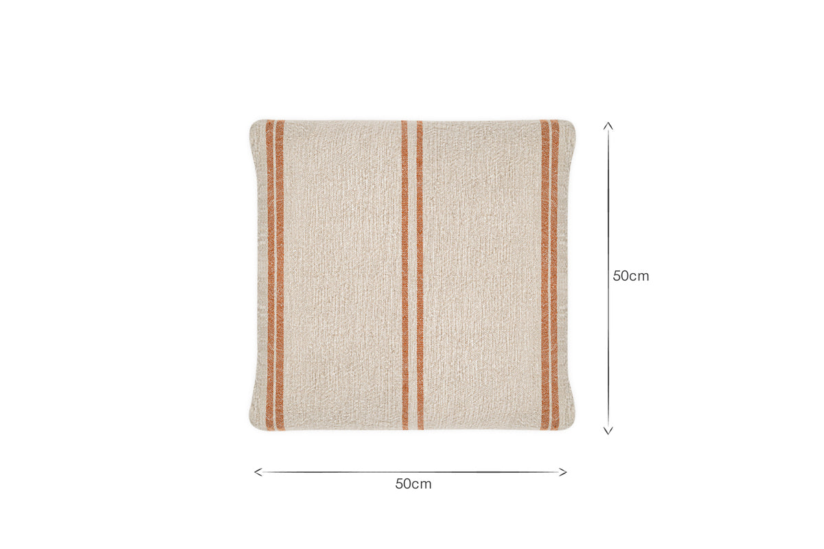 Tajana Linen Stripe Cushion Cover - Rust
