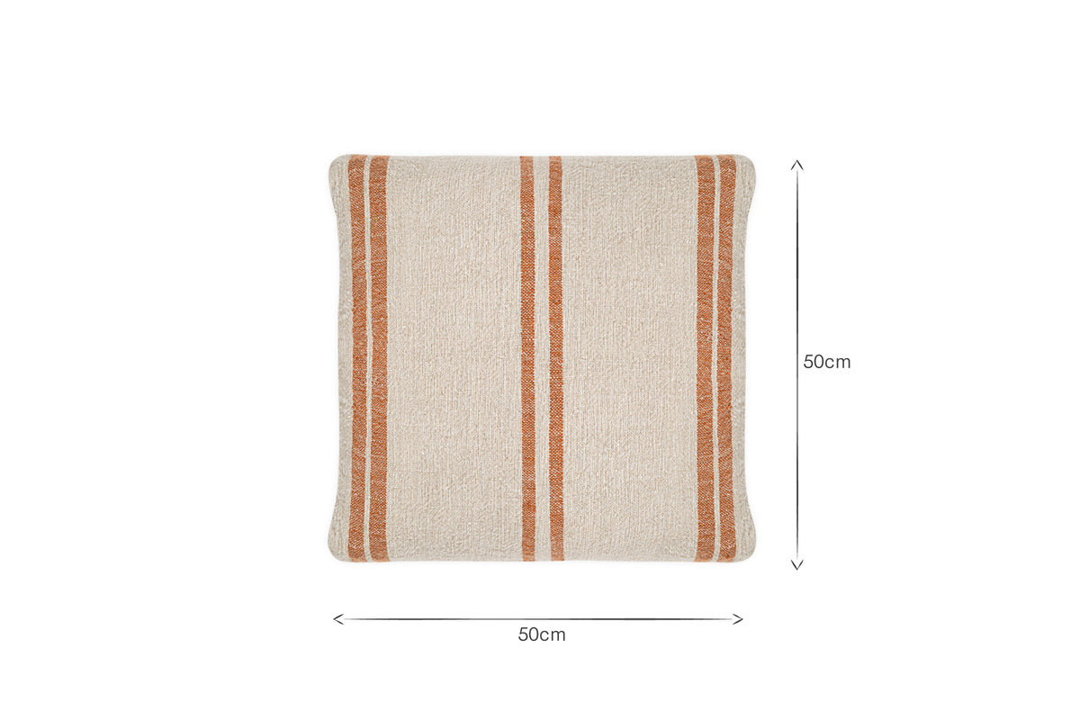 Tajana Linen Stripe Cushion Cover - Rust
