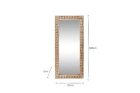 Tannir Carved Mango Wood Mirror - Natural