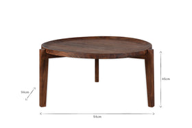 Umar Mango Wood Coffee Table - Dark Brown