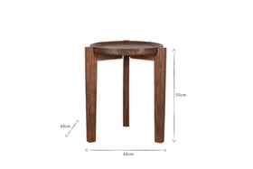 Umar Mango Wood Side Table - Dark Brown