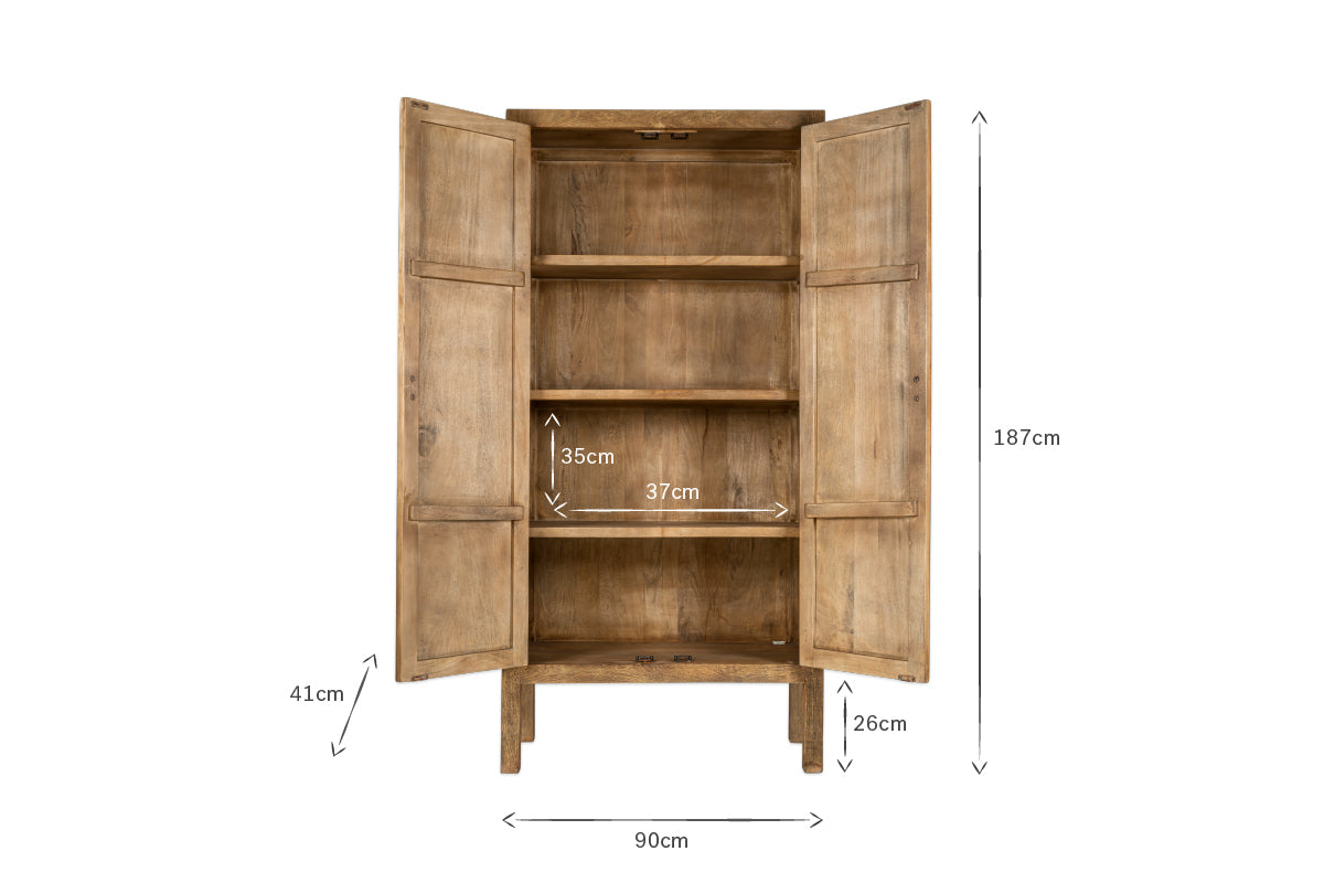 Yasha Reeded Mango Wood Cabinet