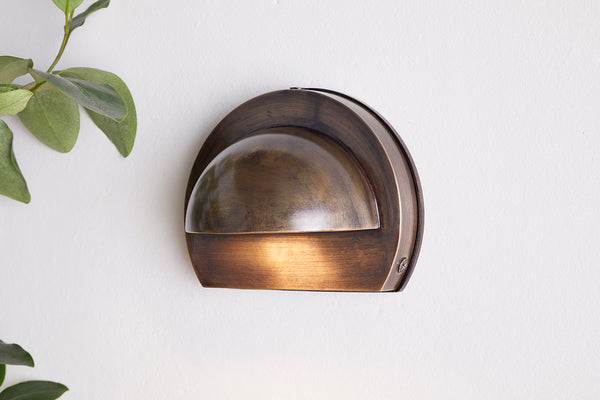 Datu Outdoor Wall Lamp - Antique Brass-Trade nkuku