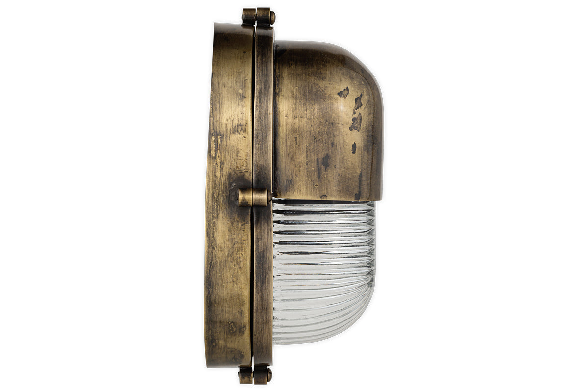 Denaya Outdoor Wall Lamp - Antique Brass-Trade nkuku