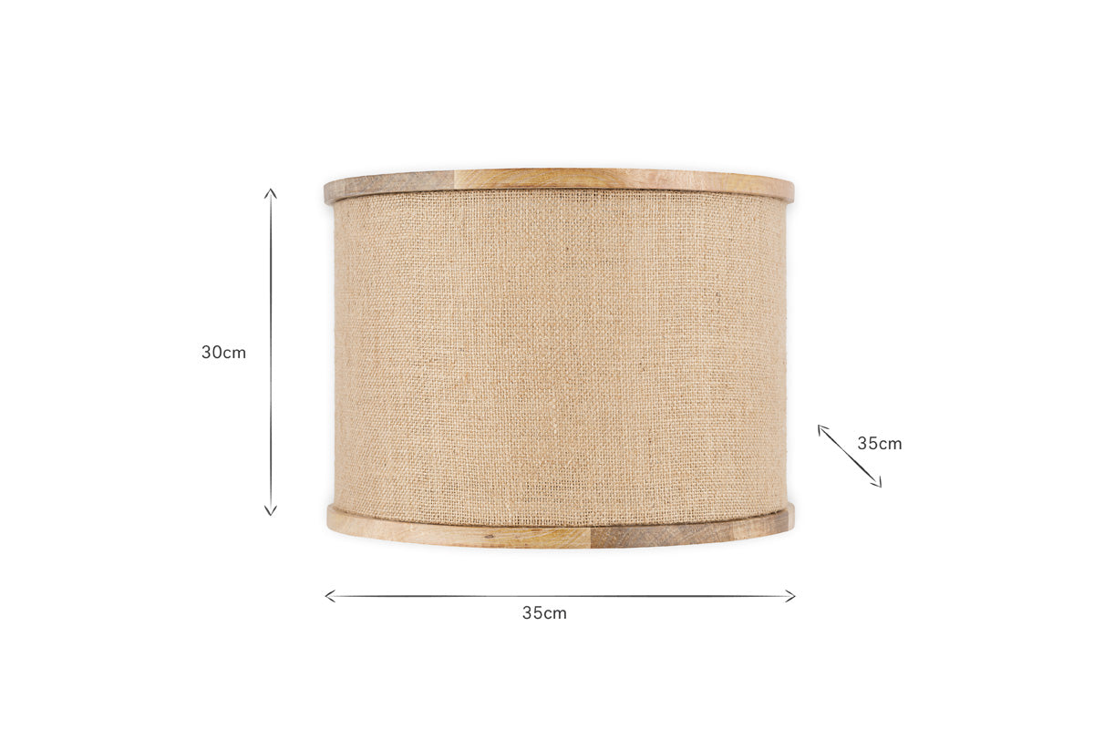 Darat Mango Wood & Jute Lampshade - Natural-Trade nkuku