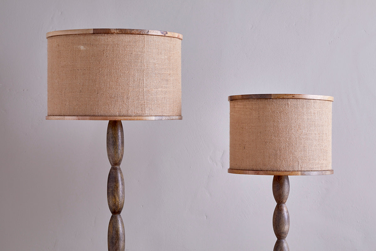 Darat Mango Wood & Jute Lampshade - Natural-Trade nkuku