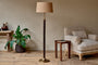 Digha Wood & Metal Floor Lamp - Dark Stain & Antique Brass