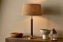 Digha Wood & Metal Table Lamp - Dark Stain & Antique Brass