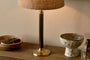 Digha Wood & Metal Table Lamp - Dark Stain & Antique Brass