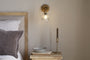 Davika Ribbed Glass Task Wall Lamp - Clear & Antique Brass