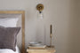 Davika Ribbed Glass Task Wall Lamp - Clear & Antique Brass