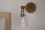 Davika Ribbed Glass Task Wall Lamp - Clear & Antique Brass