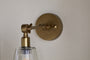 Davika Ribbed Glass Task Wall Lamp - Clear & Antique Brass