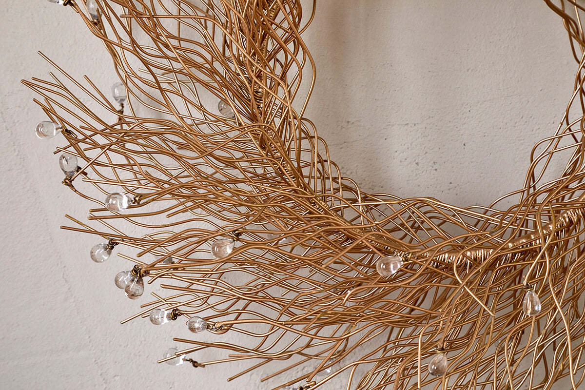 Danvi Glass Drop Wreath - Brass & Clear