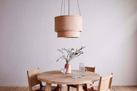 Darat Mango Wood & Jute Pendant - Natural