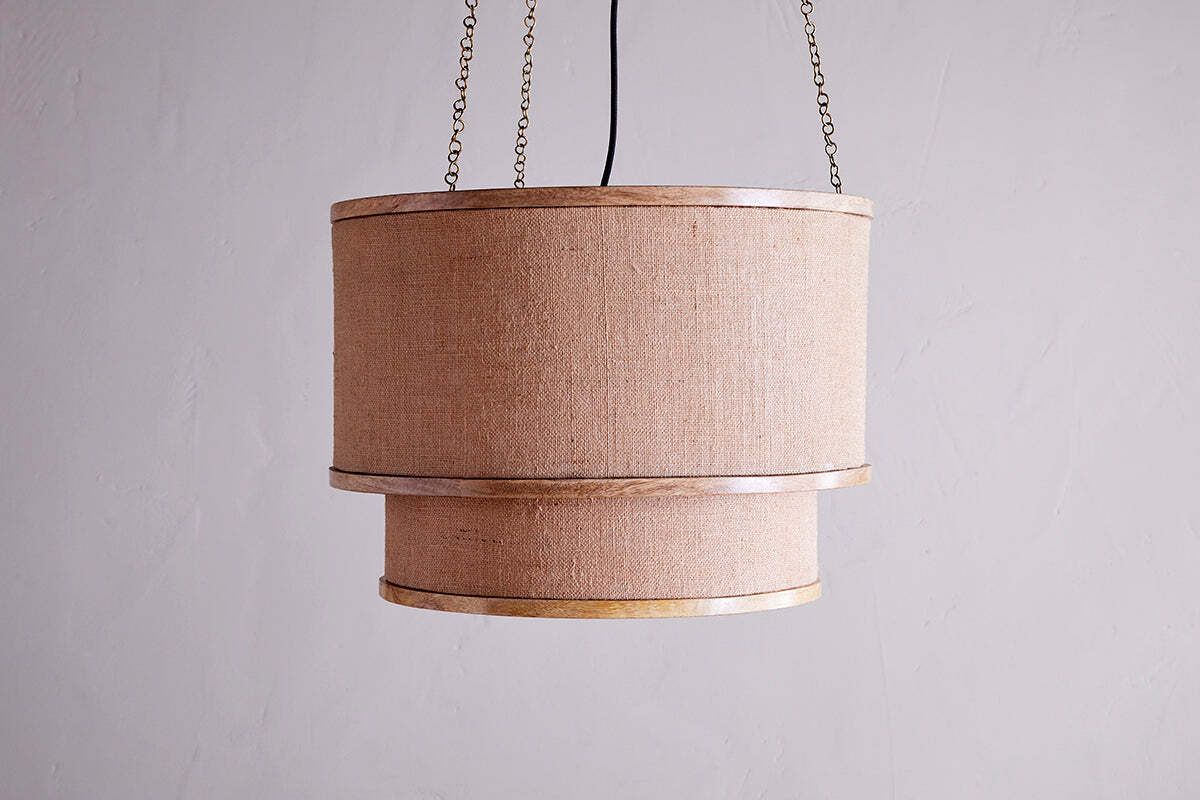 Darat Mango Wood & Jute Pendant - Natural