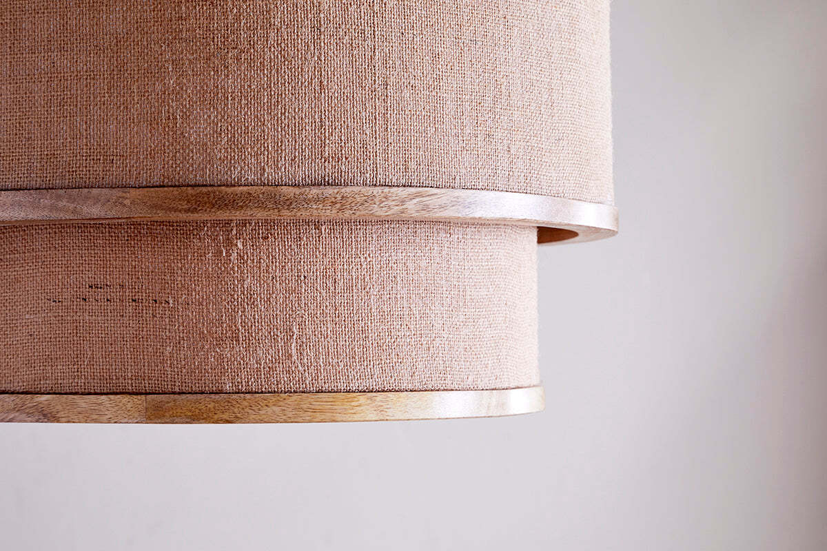 Darat Mango Wood & Jute Pendant - Natural