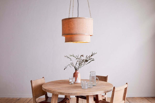 Darat Mango Wood & Jute Pendant - Natural