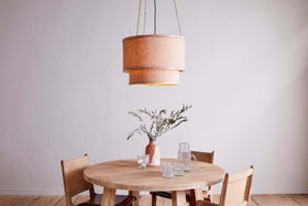 Darat Mango Wood & Jute Pendant - Natural
